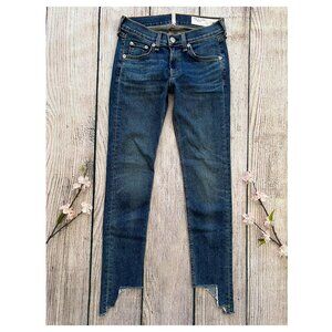 A1 -- RAG & BONE blue cut off women's stretch ankle skinny denim jeans size 24